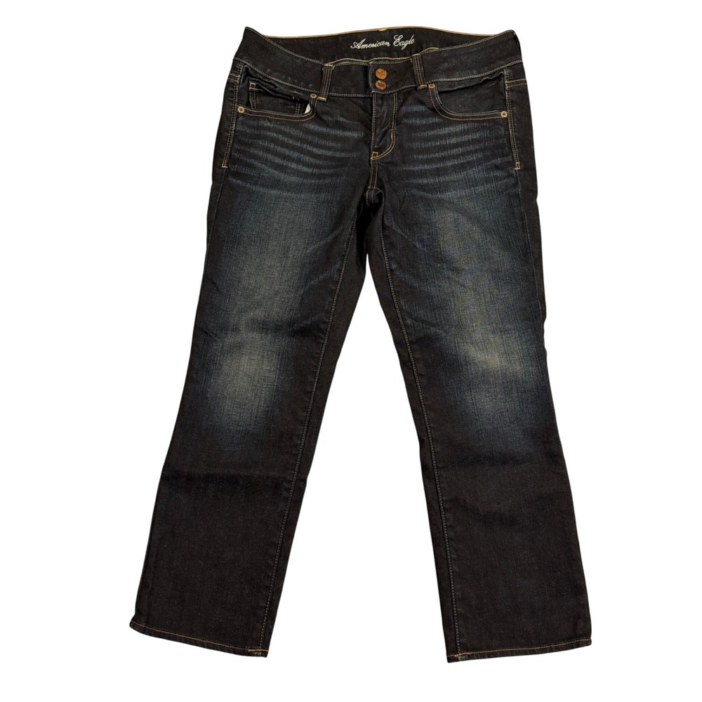 American Eagle Artist Jeans Womens‎ 8 Regular Dark Wash Stretch Denim Flare Blue